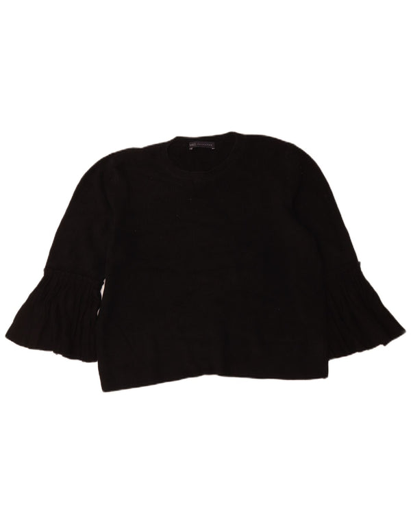 Marks & Spencer Womens Crew Neck Jumper Sweater UK 14 Large Black