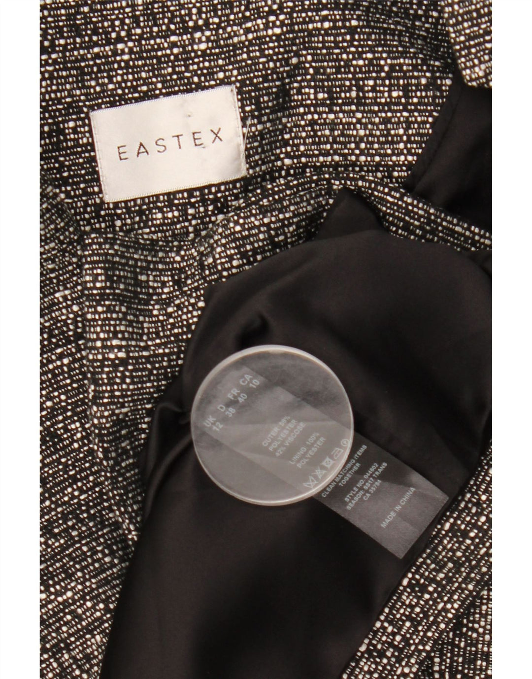 Giacca blazer da donna a 1 bottone Eastex UK 12 Poliestere screziato grigio medio