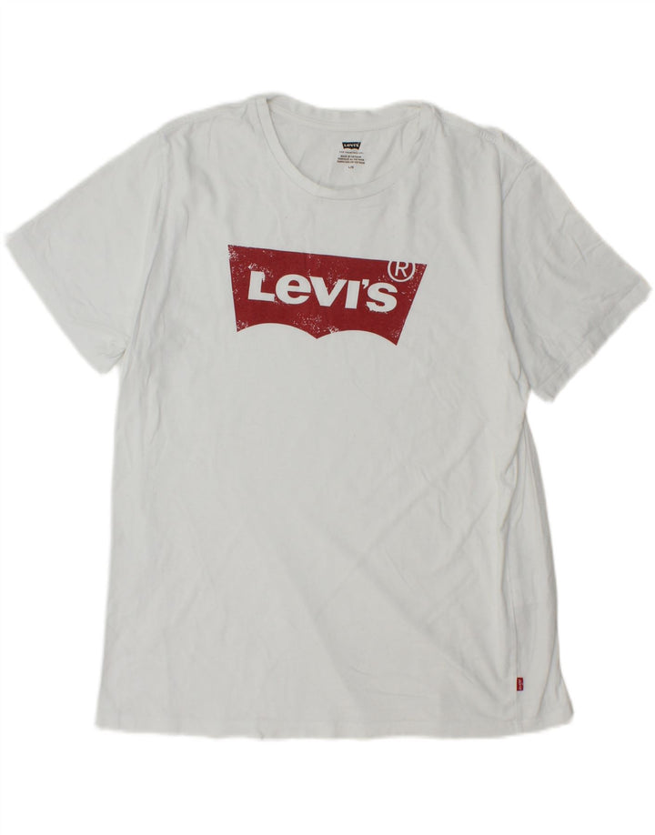 T-shirt grafica da uomo Levi's Top grande in cotone bianco