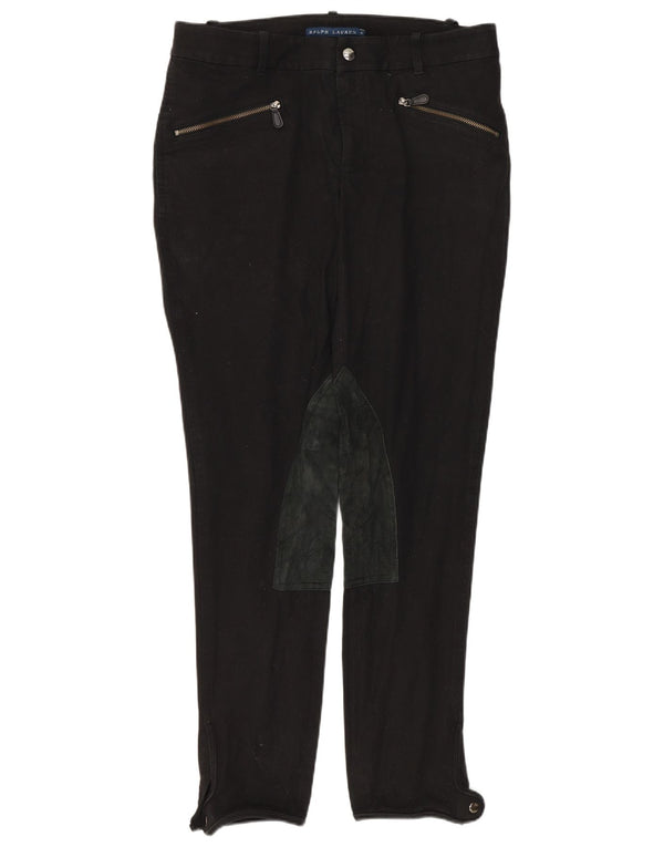 Pantaloni da equitazione slim da donna Ralph Lauren US 8 medi W30 L28 cotone nero