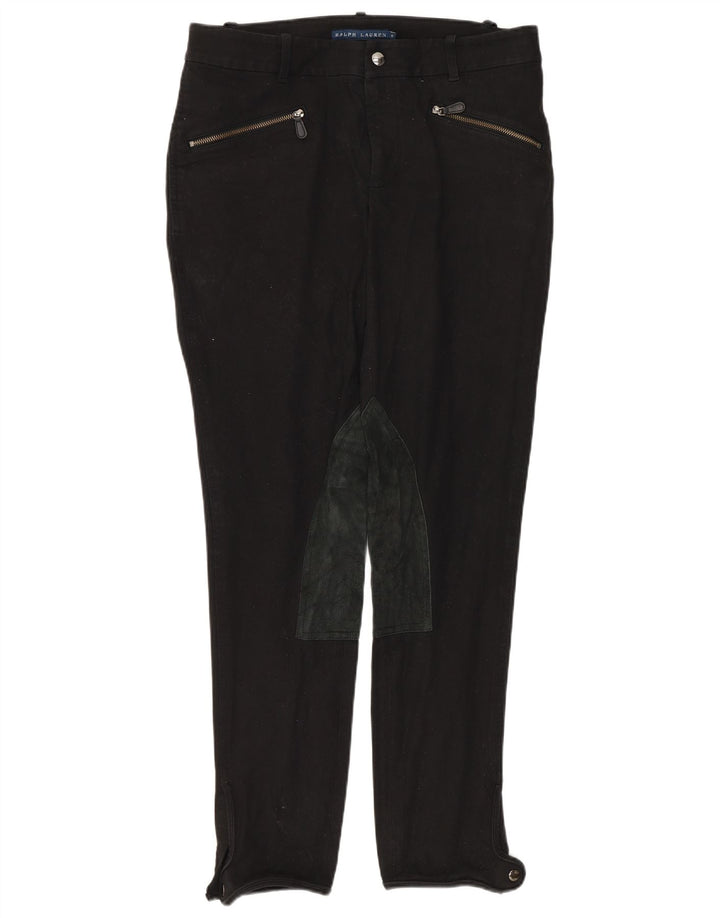 Pantaloni da equitazione slim da donna Ralph Lauren US 8 medi W30 L28 cotone nero