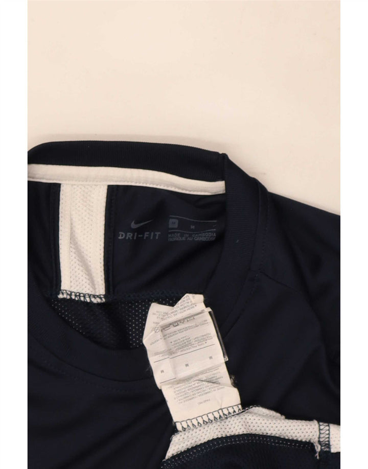 T-shirt Nike da uomo Dri Fit, top in poliestere color block medio blu navy