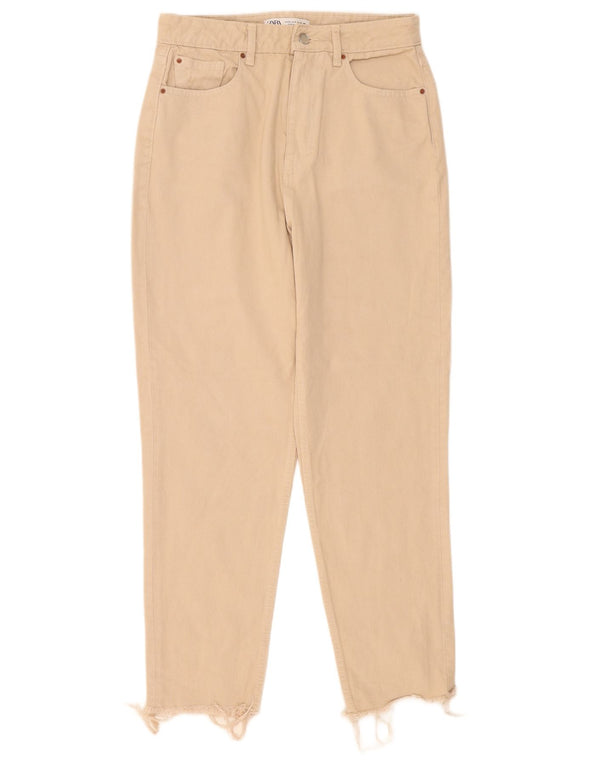 Jeans affusolati a vita alta da donna Zara EU 40 medio W30 L28 cotone beige