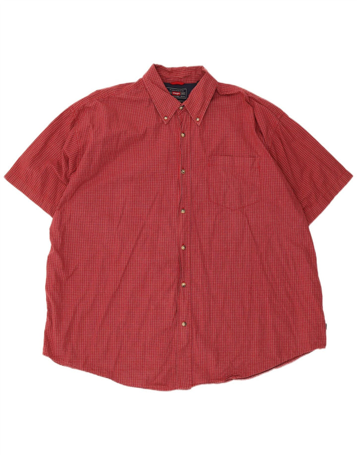 Camicia a maniche corte da uomo Wrangler 2XL in cotone a quadri rossi