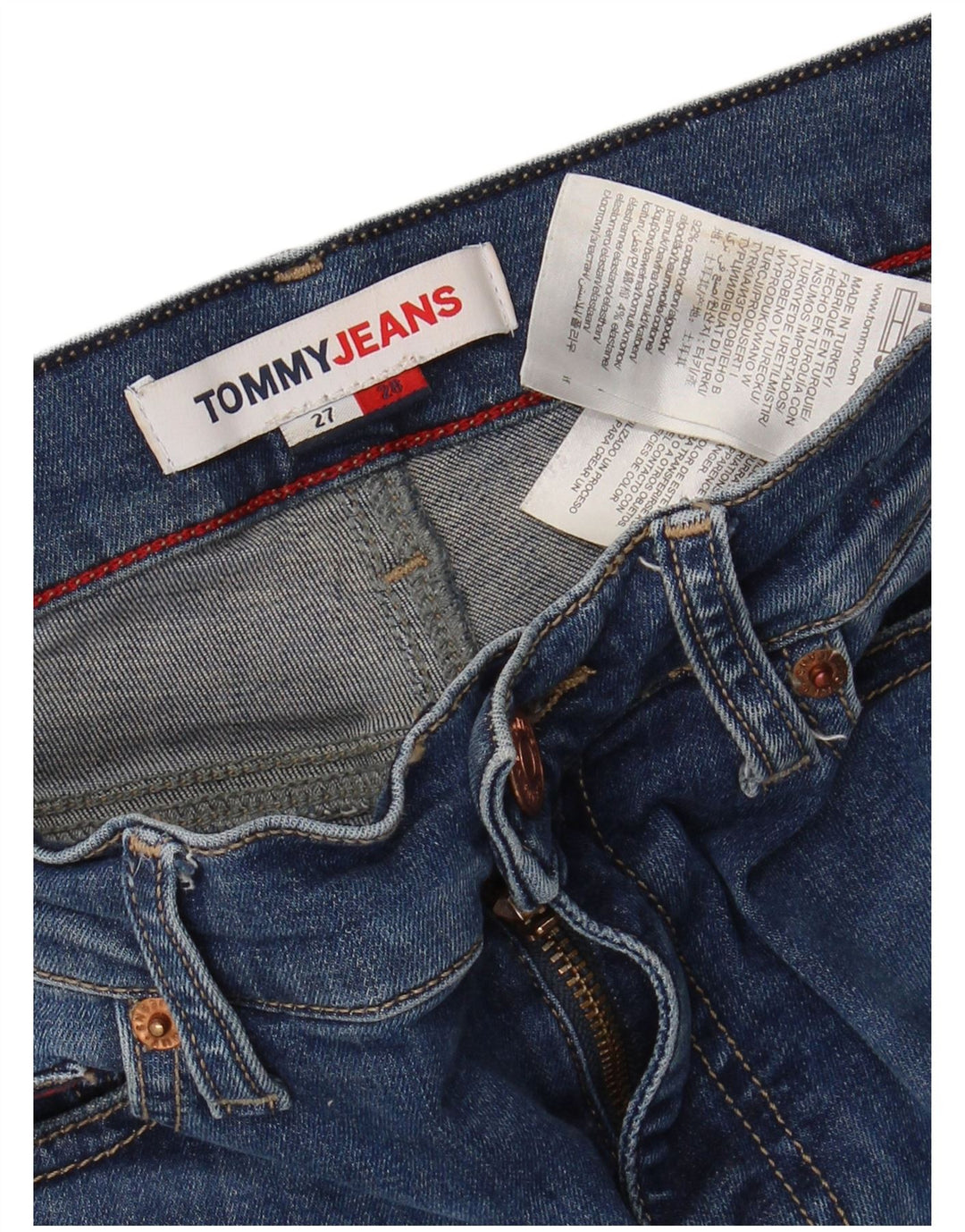 TOMMY HILFIGER Jeans skinny da donna W27 L28 cotone blu