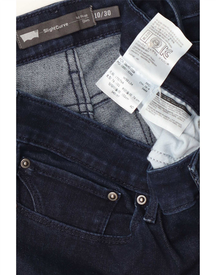 Levi's Jeans slim da donna a vita media con curva leggera W30 L34 Blu navy