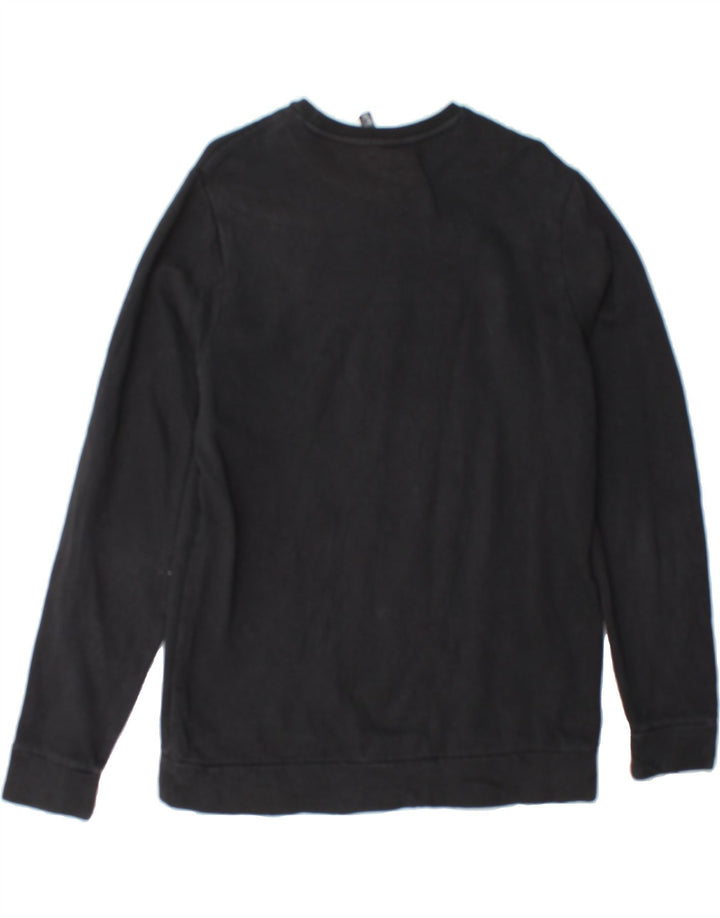 ADIDAS Mens Graphic Sweatshirt Jumper Large Black Vintage Adidas and Second-Hand Adidas from Messina Hembry 