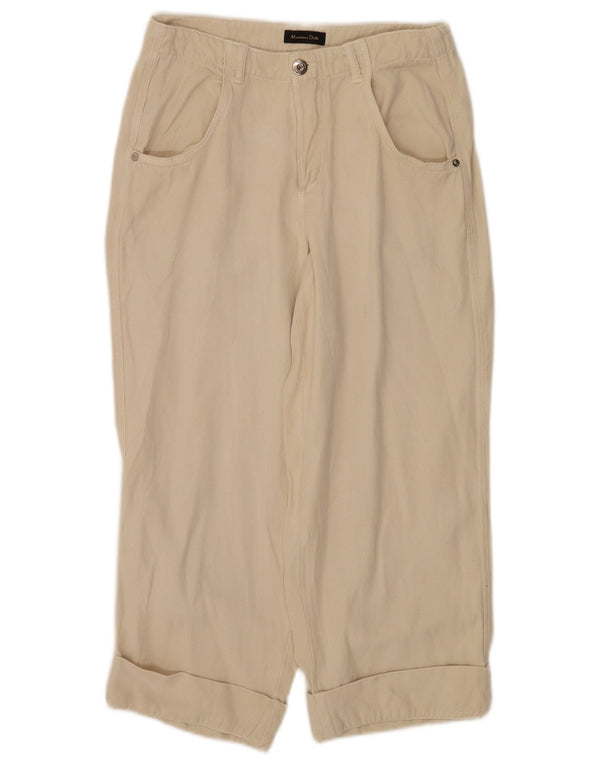 Pantaloni Capri da donna Massimo Dutti EU 38 Small W28 L22 Lyocell beige