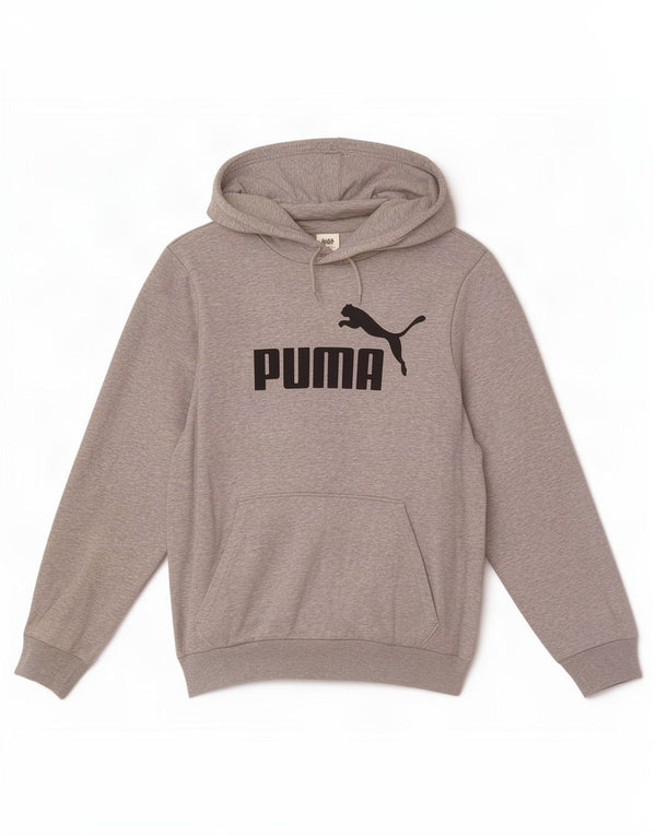 Felpa con cappuccio grafica Puma da donna vestibilità ampia UK 18 XL cotone grigio
