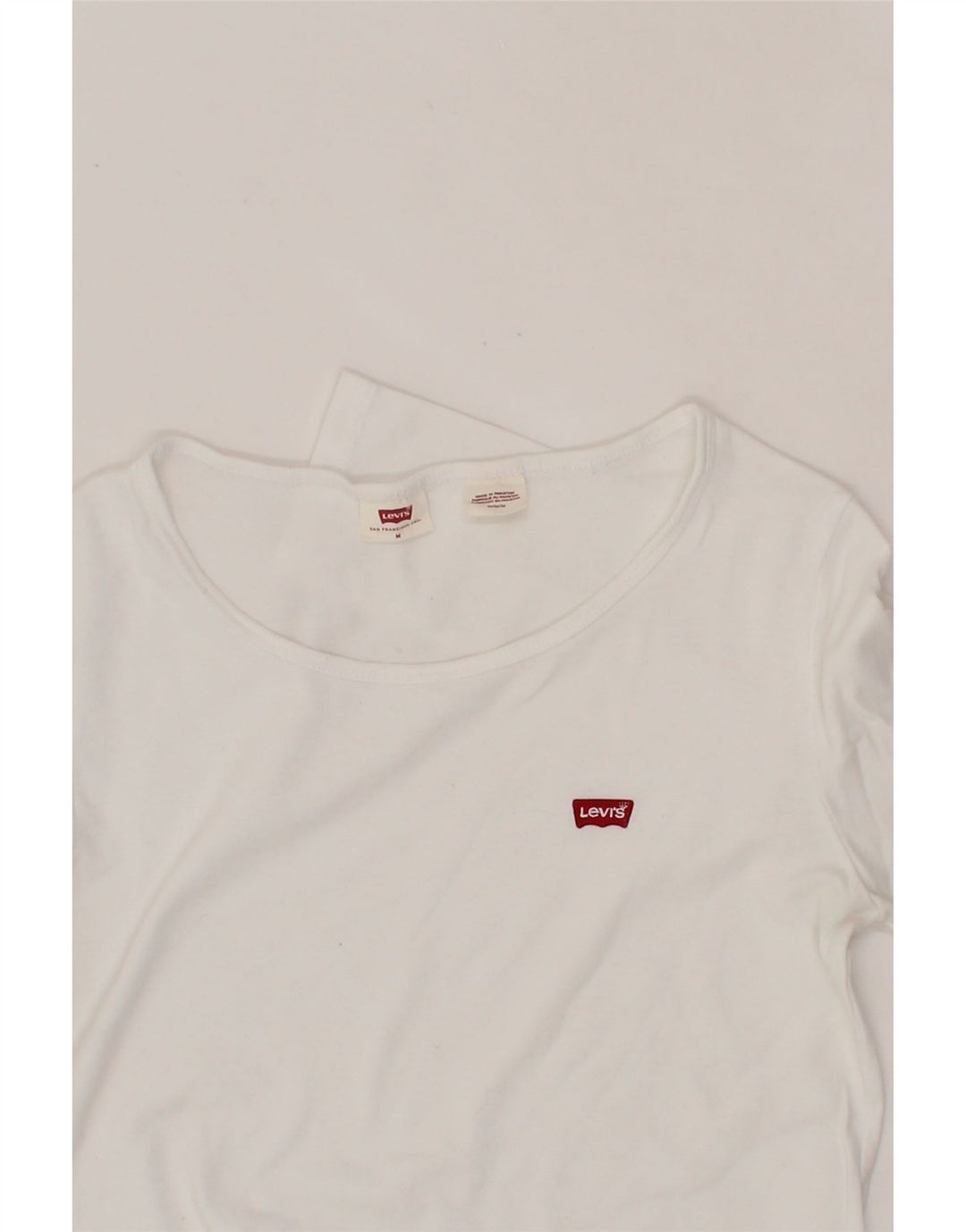 LEVI'S Womens Top Long Sleeve UK 12 Medium White Cotton Vintage Levi's and Second-Hand Levi's from Messina Hembry 