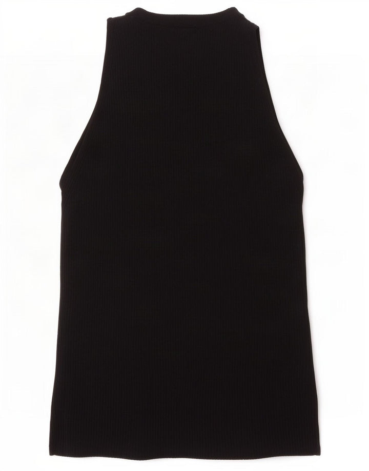 Canotta corta da donna Zara UK 8 piccola in viscosa nera