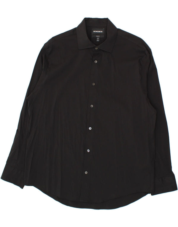 BONOBOS Mens Standard Fit Shirt Size 17 XL Black Cotton