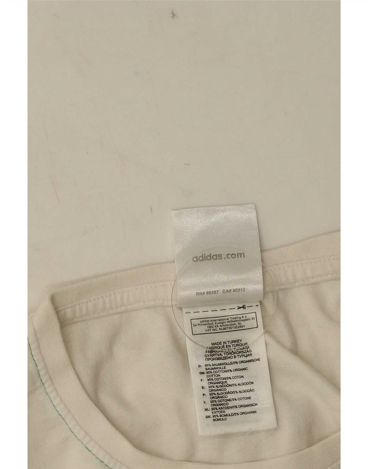 T-shirt grafica da uomo Adidas Top in cotone geometrico bianco medio