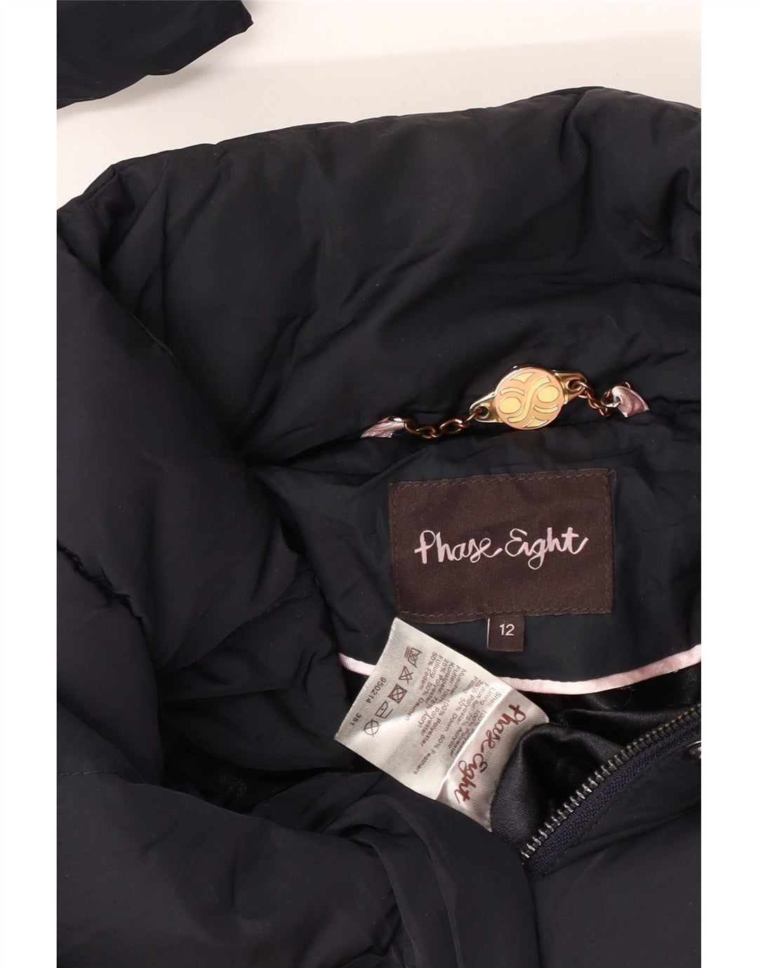 Cappotto imbottito da donna Phase Eight UK 12 Poliestere medio blu navy