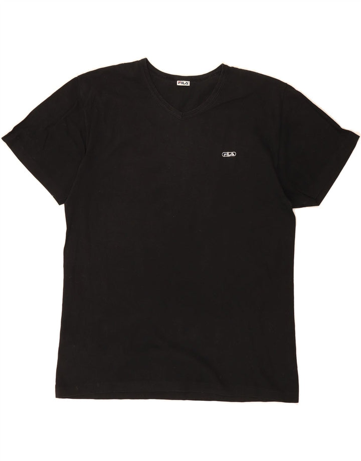 FILA Mens T-Shirt Top Medium Black Cotton Vintage Fila and Second-Hand Fila from Messina Hembry 