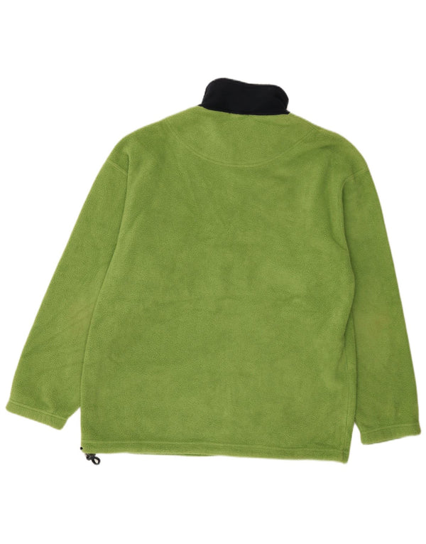 Maglione in pile da uomo Marks & Spencer con zip e collo grande color block verde