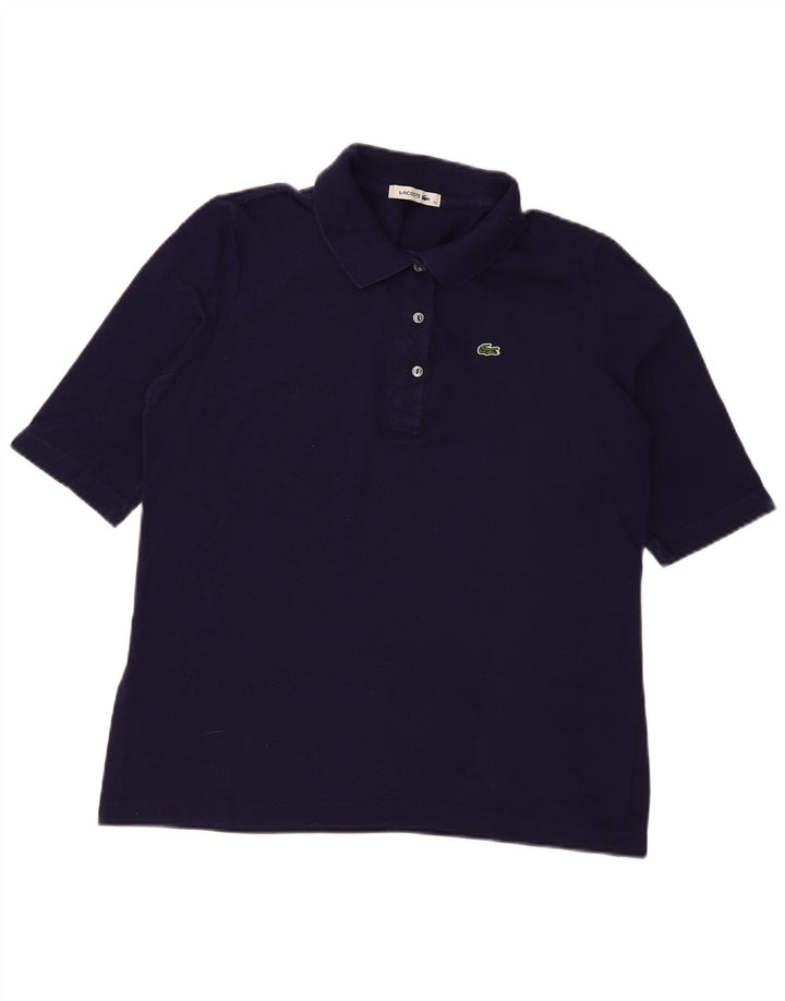 Polo da donna Lacoste taglia 44 grande in cotone blu navy