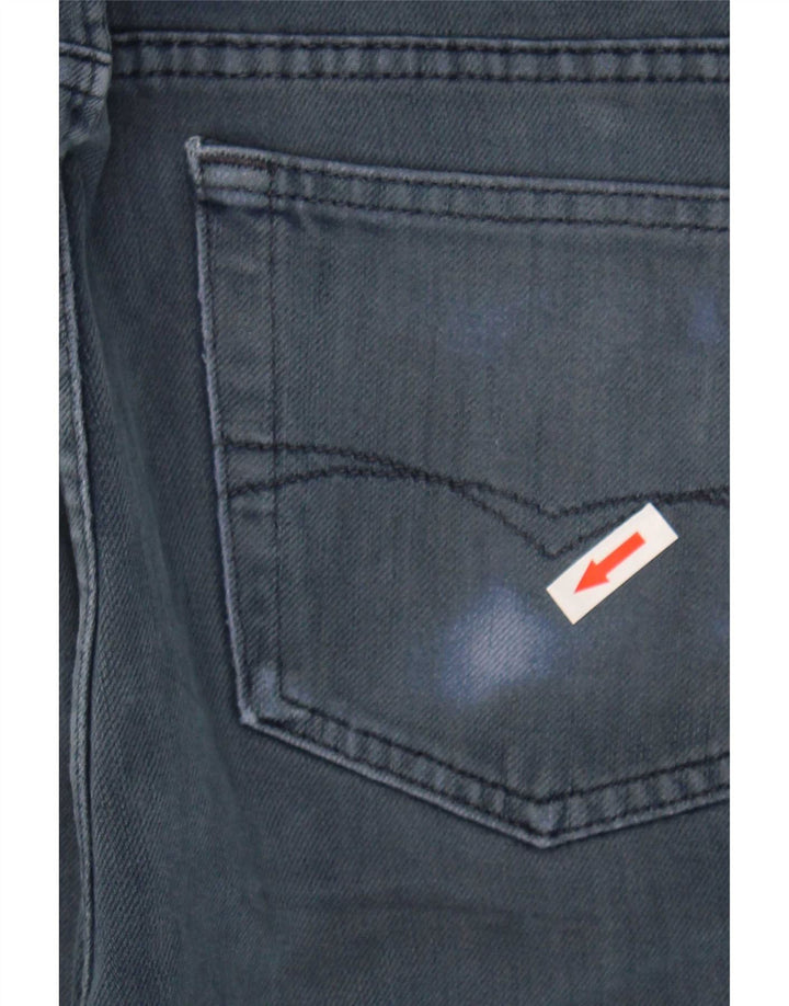 Jeans dritti da uomo Marks & Spencer blu Harbour W34 L31 cotone blu scuro