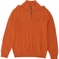Marlboro Classics Maglione da uomo con zip e collo grande in lana arancione