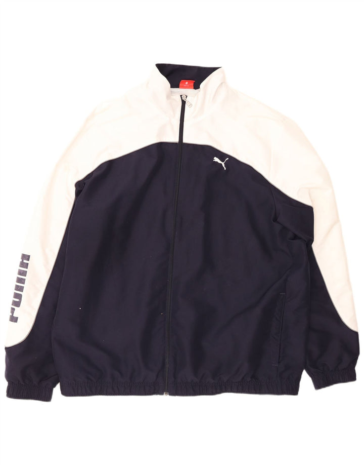 Giacca sportiva da uomo con grafica PUMA 2XL Poliestere color block blu navy
