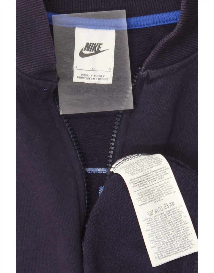 Nike - Giacca da uomo con grafica grafica, giacca grande, in cotone color block blu navy