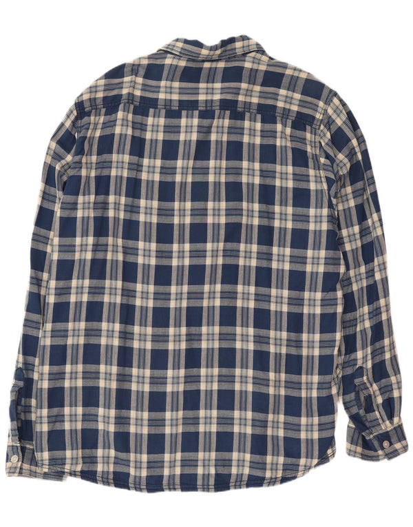 Camicia da uomo Weird Fish 2XL in cotone scozzese blu