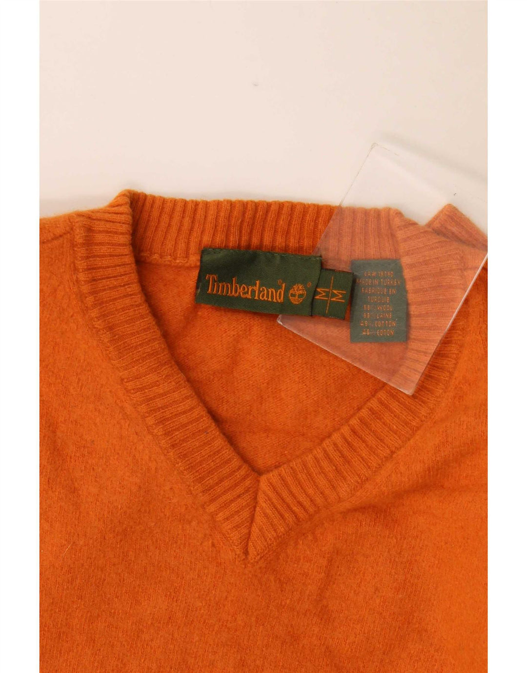 Maglione da uomo con scollo a V Timberland in lana arancione medio