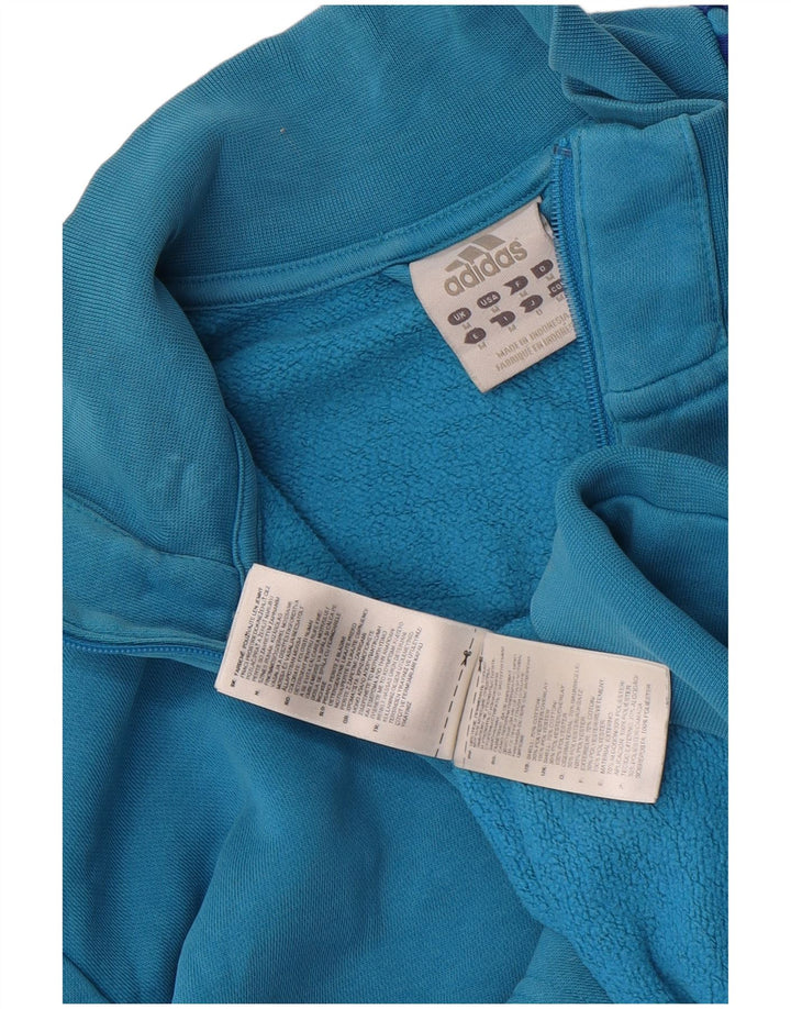 Giacca da ginnastica grafica da uomo Adidas Top in cotone color block blu medio