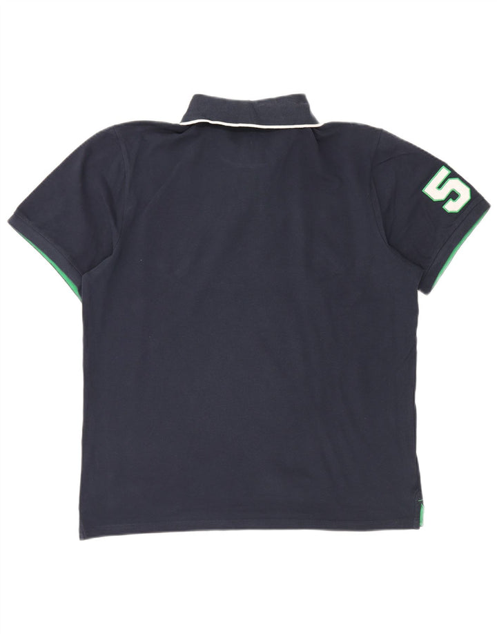 Polo grafica da uomo North Sails grande in cotone blu navy