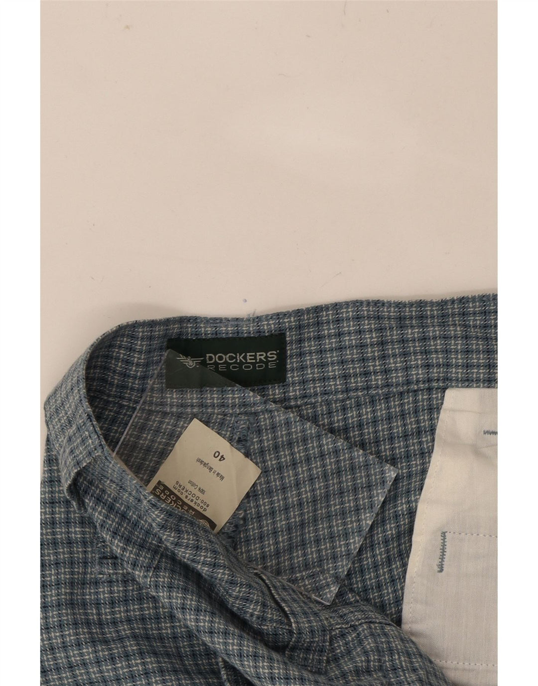 DOCKERS Mens Pegged Chino Shorts W40 XL Blue Check Cotton Vintage Dockers and Second-Hand Dockers from Messina Hembry 