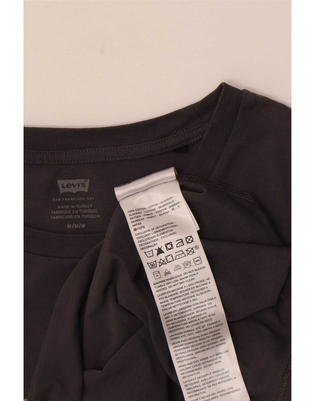 T-shirt grafica da donna Levi's Top UK 12 Cotone grigio medio