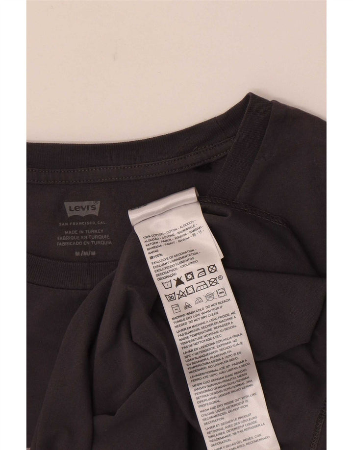 T-shirt grafica da donna Levi's Top UK 12 Cotone grigio medio