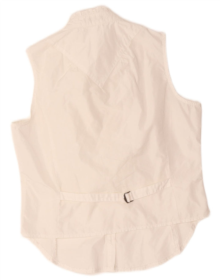 Camicetta senza maniche da donna con volant sul davanti Benetton UK 14 Medium White