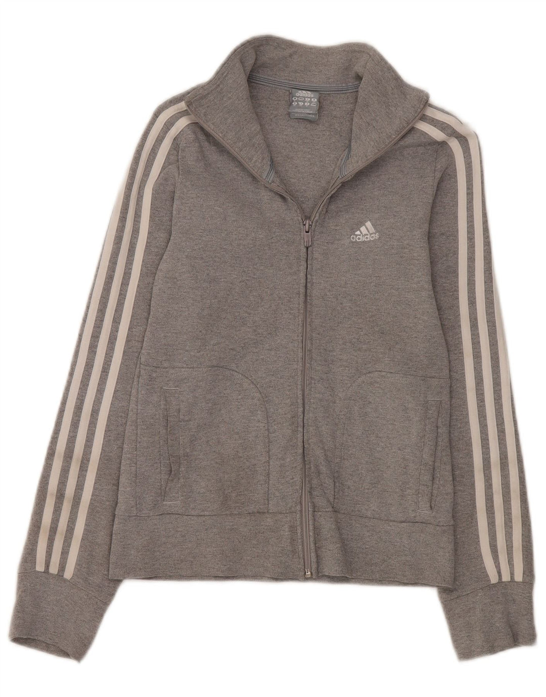 Giacca da ginnastica da donna con vestibilità regolare Adidas UK 8 Small Grigio Cotone