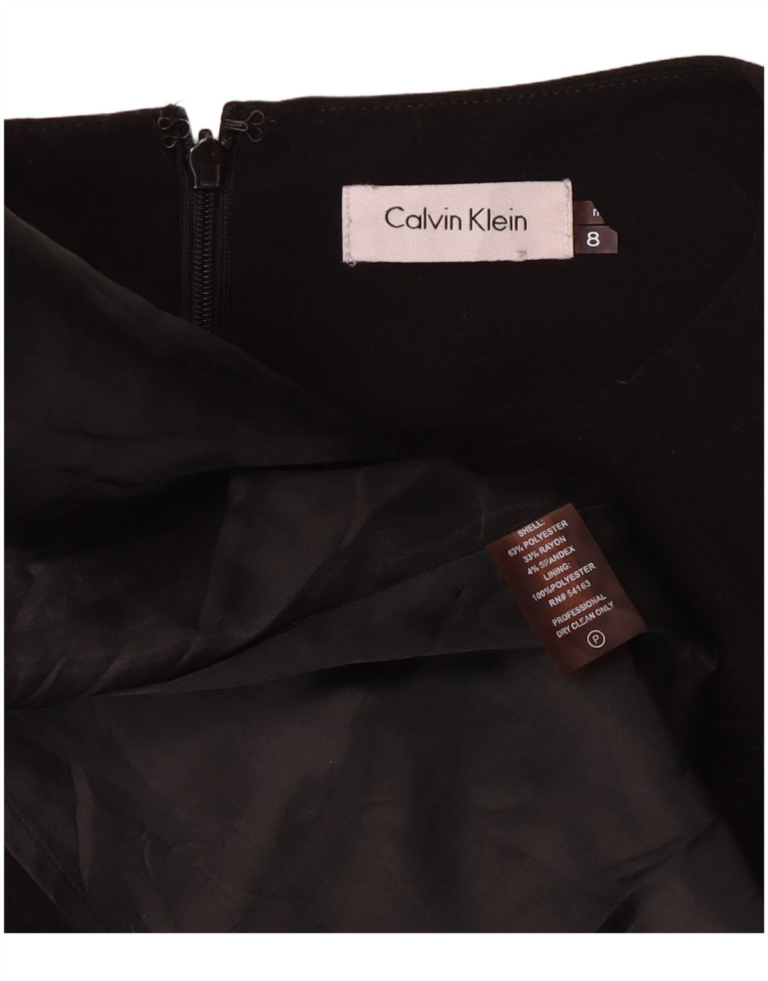 Abito a trapezio senza maniche da donna Calvin Klein US 8 medio nero