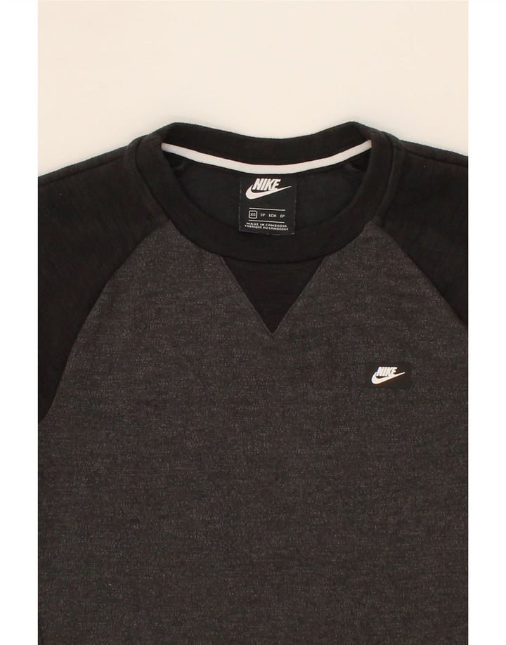NIKE Mens Sweatshirt Jumper XS Grey Colourblock Cotton Vintage Nike and Second-Hand Nike from Messina Hembry 