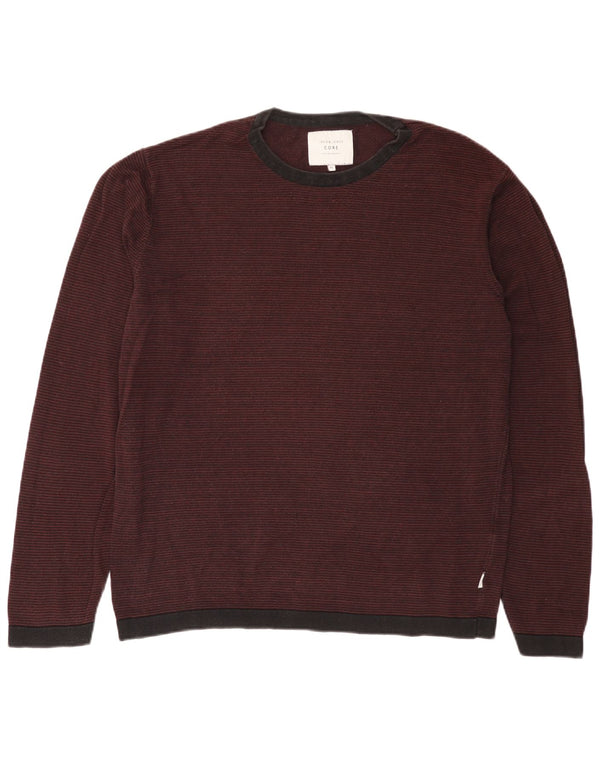 Maglione maglione girocollo da uomo Jack & Jones XL a righe bordeaux