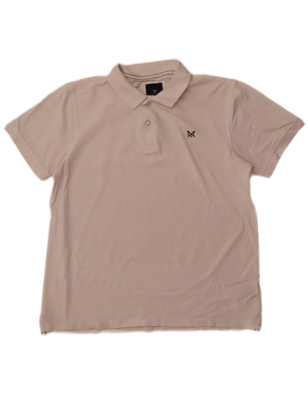 CREW CLOTHING Polo da uomo grande in cotone bianco