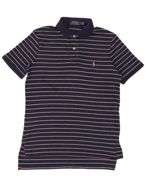 Polo Ralph Lauren Camicia da uomo piccola in cotone a righe blu navy