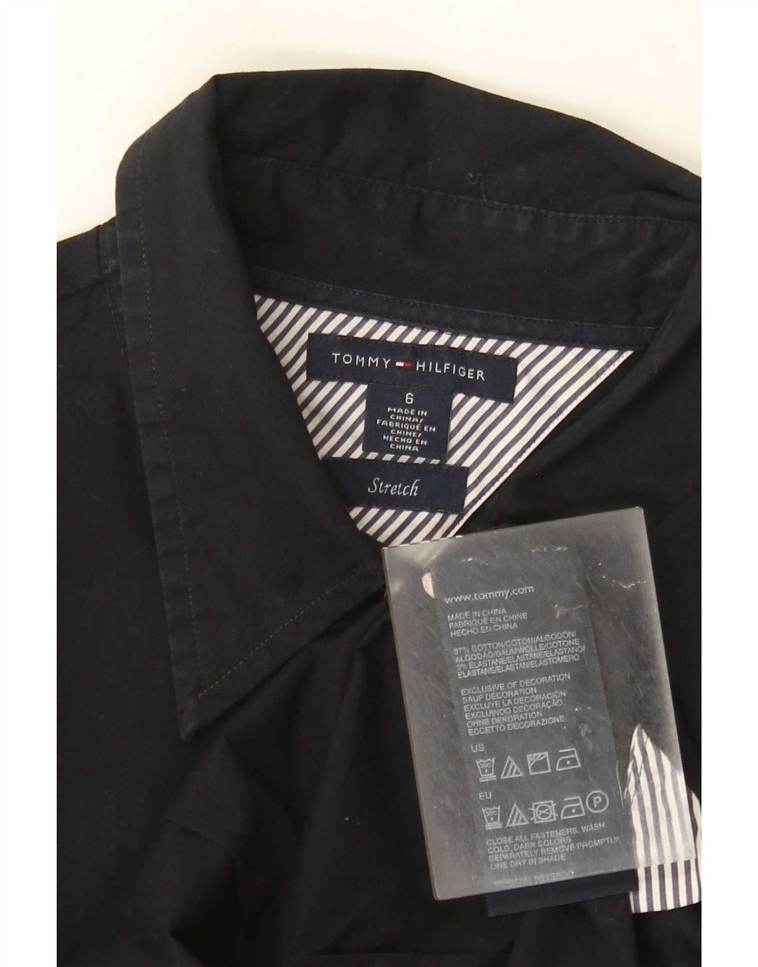 Camicia da donna Tommy Hilfiger US 6 cotone medio nero