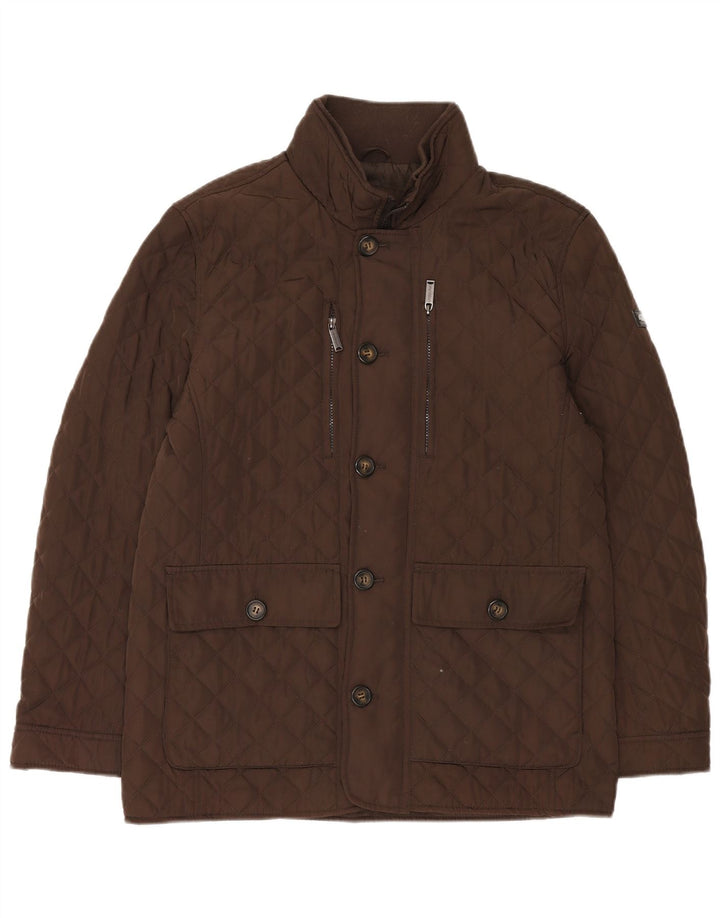 Giacca trapuntata da uomo London Fog UK 40 grande poliestere marrone