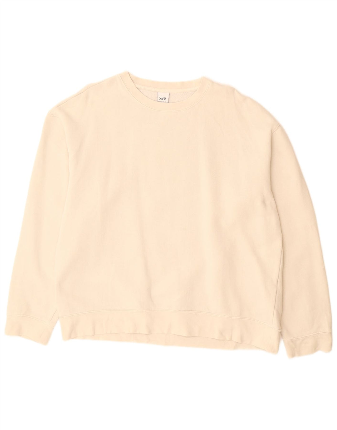 Felpa da donna Zara UK 20 2XL cotone bianco sporco