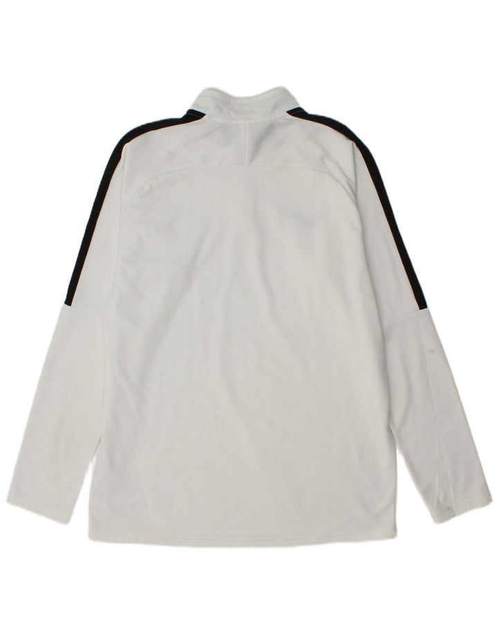 Nike Dri Fit Zip Neck Pullover Tuta da Uomo Top Large Bianco Colorblock