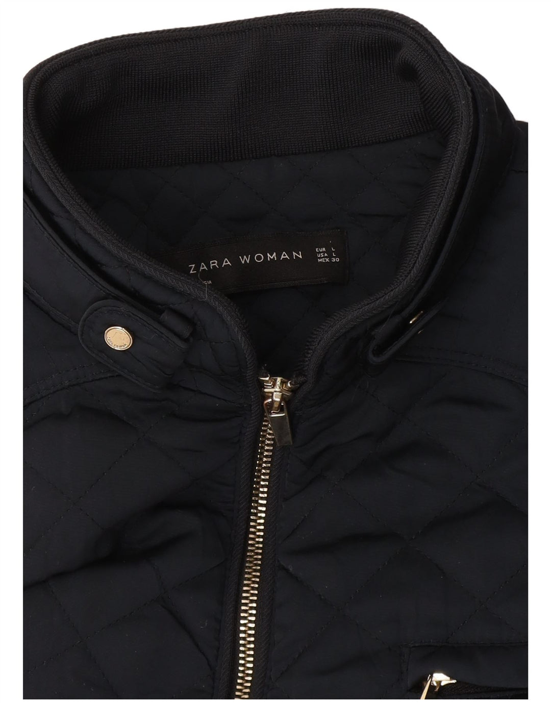 Giacca trapuntata da donna Zara UK 14 grande blu navy