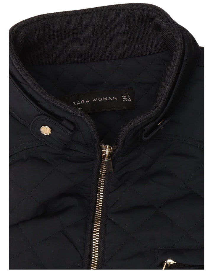Giacca trapuntata da donna Zara UK 14 grande blu navy