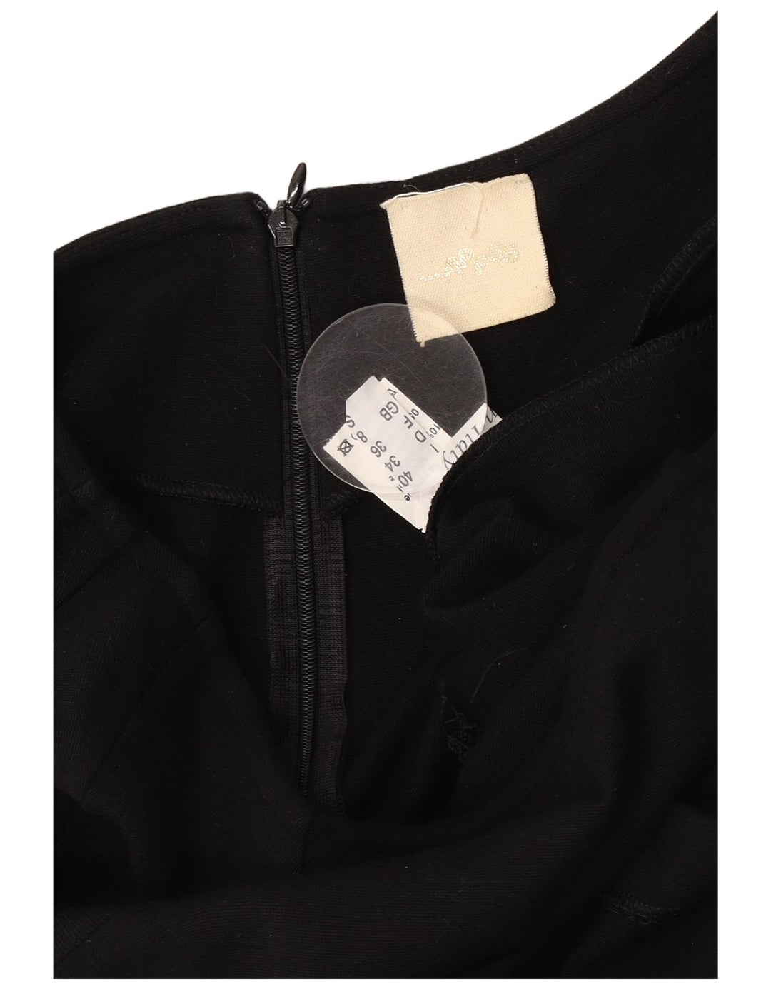 Abito tubino vintage da donna UK 8 piccolo in viscosa nera