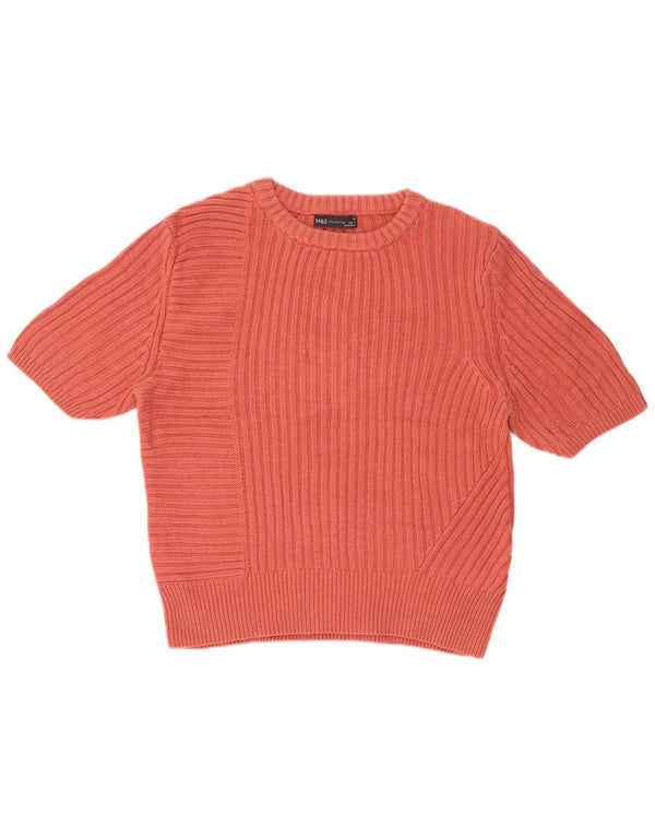 Marks & Spencer Womens Crew Neck Jumper Sweater UK 16 Large Pink