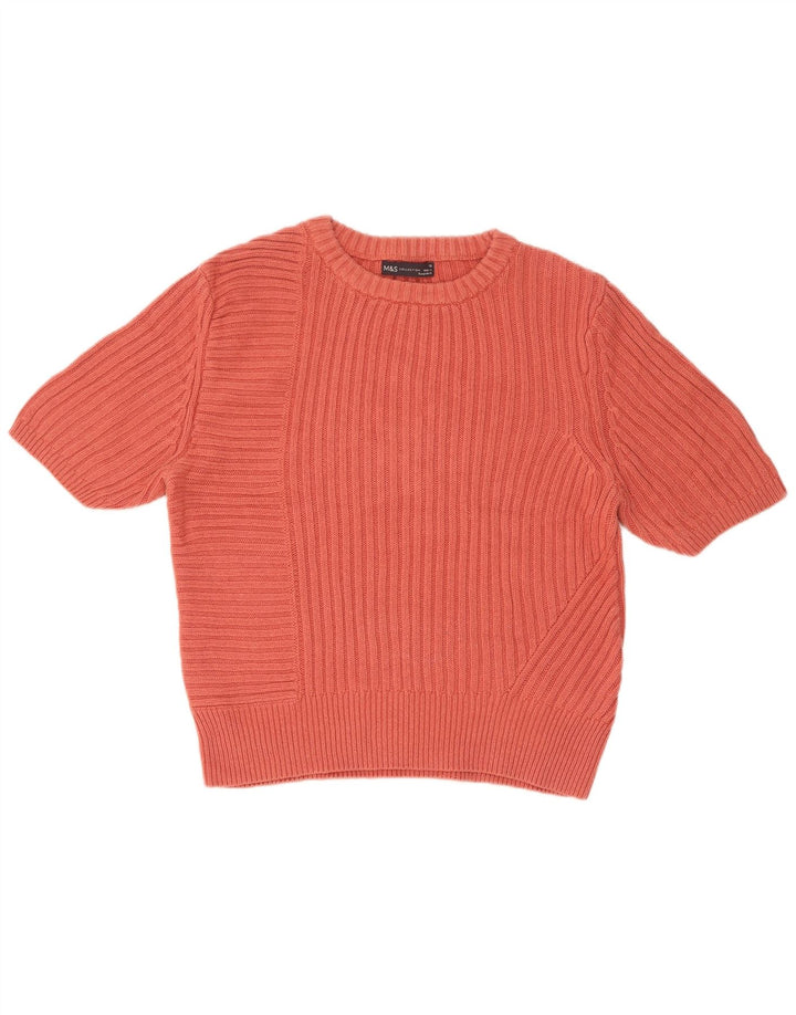 Maglione maglione girocollo da donna Marks & Spencer UK 16 grande rosa