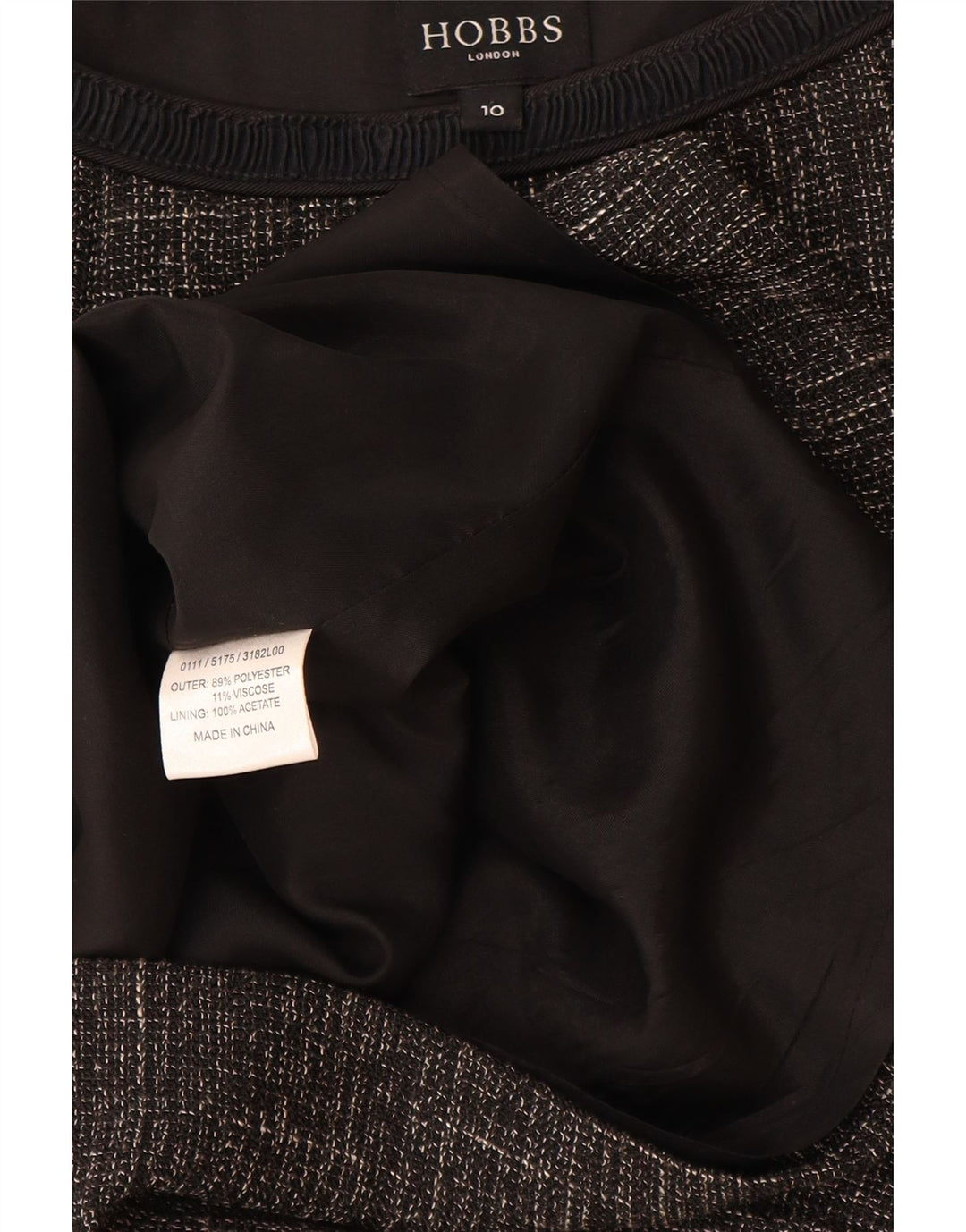 Abito tubino senza maniche da donna Hobbs UK 10 piccolo poliestere nero