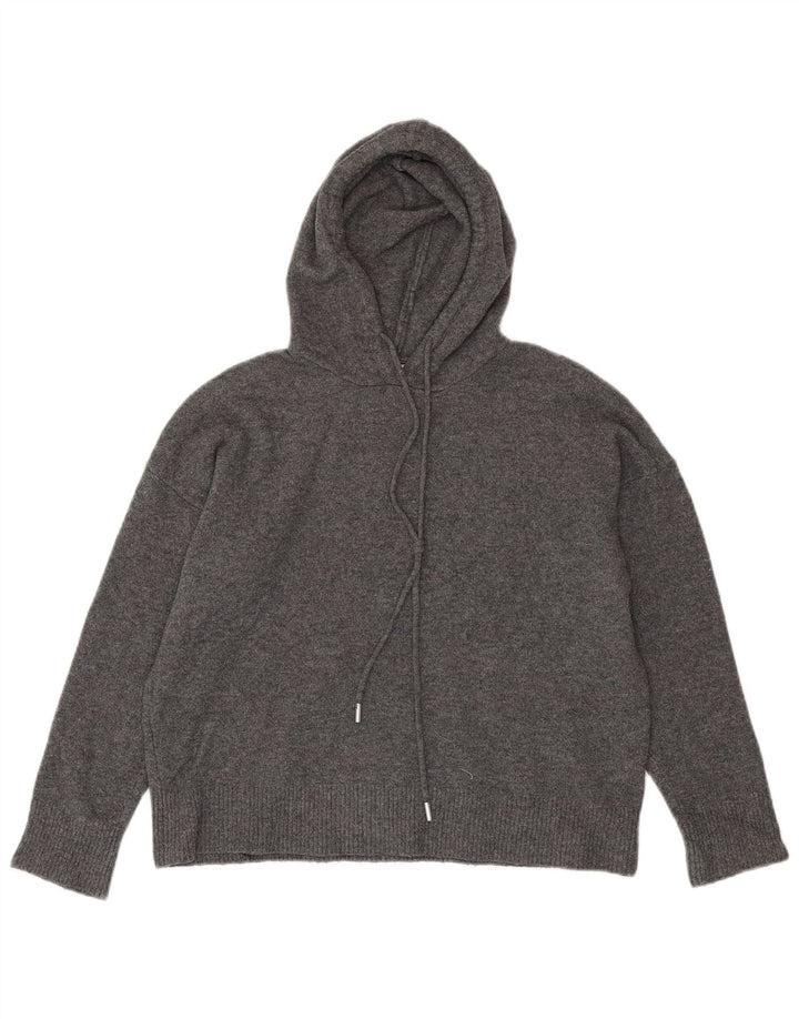 Maglione con cappuccio oversize da donna Zara UK 10 piccolo poliestere grigio